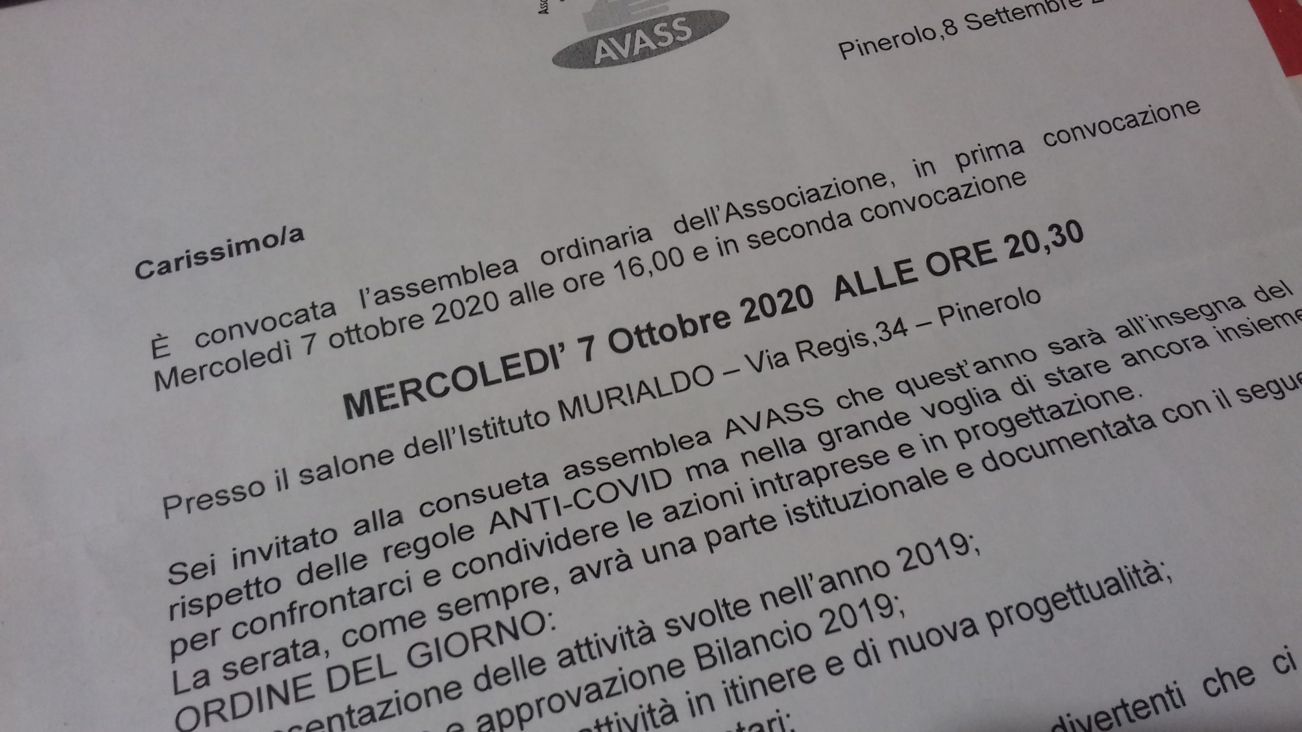 Assemblea soci e socie AVASS 2020